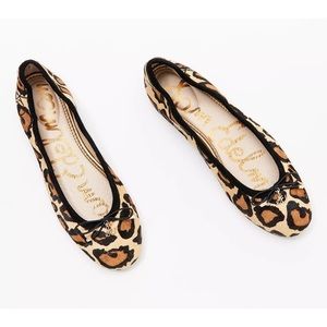 New Sam Edelman Felicia Leopard Cow Hair Flats